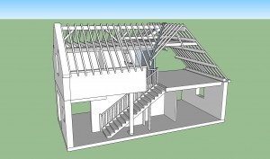 Plan 3D charpente  à Pontpoint