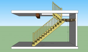 escaliers en bois à Pontpoint