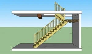 escaliers en bois à Pontpoint